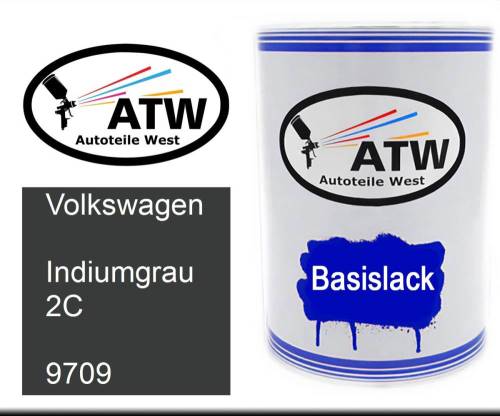 Volkswagen, Indiumgrau 2C, 9709: 500ml Lackdose, von ATW Autoteile West.